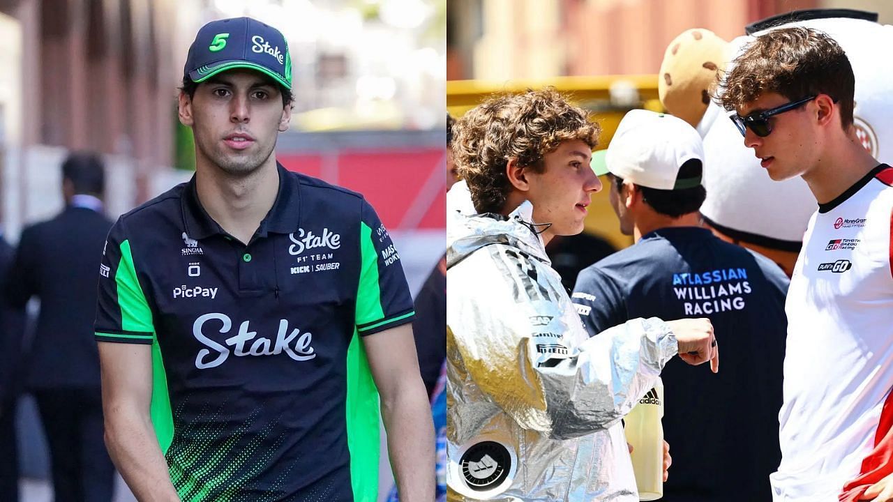 Gabriel Bortoleto [L] Kimi Antonelli with Oliver Bearman [R] [Image Source: Getty]