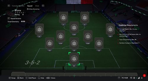 Tasks to complete Bruma TOTS SBC (Image via EA Sports)