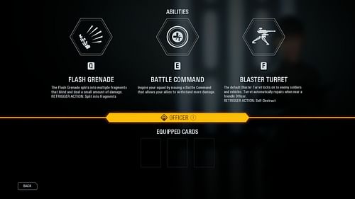 Officer class abilities in Battlefront 2 (Image via Sportskeeda Gaming || Electronic Arts)