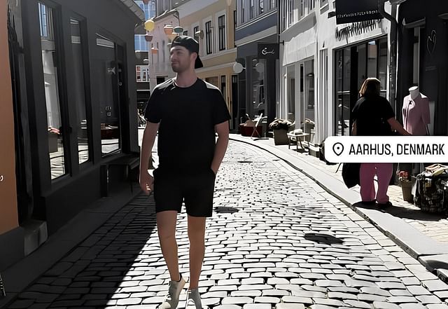 Goalie Jeremy Swayman and his girlfriend Alessandra were spotted visiting local areas in Denmark (Image source: Instagram @alessandra.iacaboni)