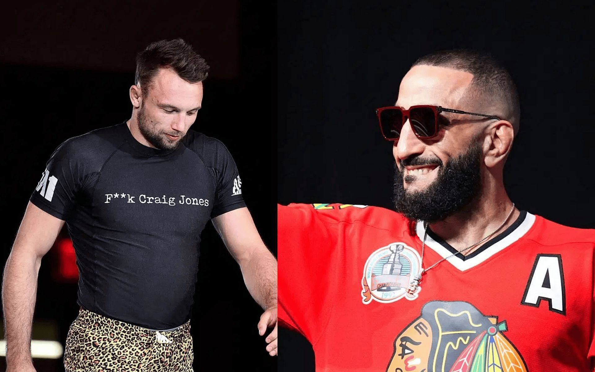 Belal Muhammad (right) takes a dig at Craig Jones (left). [Images courtesy: Getty]