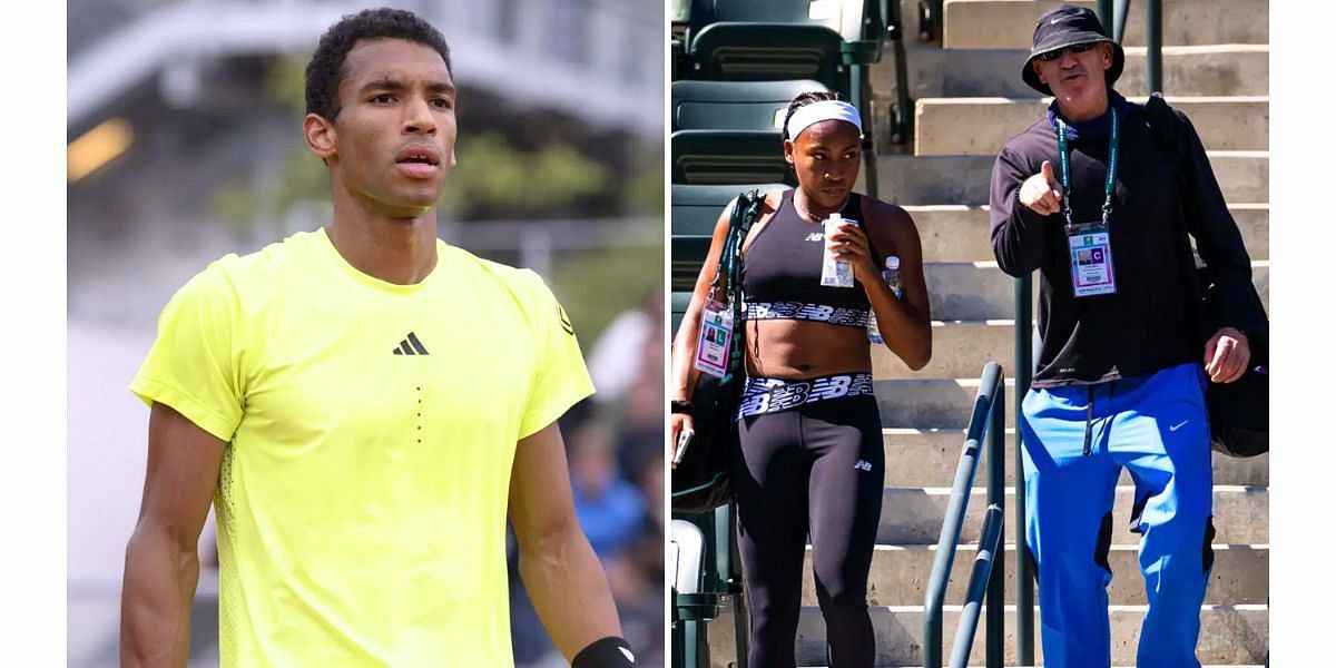 Felix Auger-Aliassime (L) and Coco Gauff with her former coach Brad Gilbert (R) (Image Source: Getty)