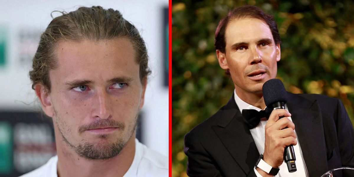 Alexander Zverev (L) Rafael Nadal (R). (Source: GETTY)