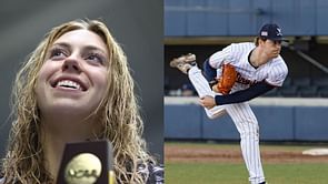 Gretchen Walsh reveals relationship with UVA senior pitcher while throwing out first pitch at baseball game