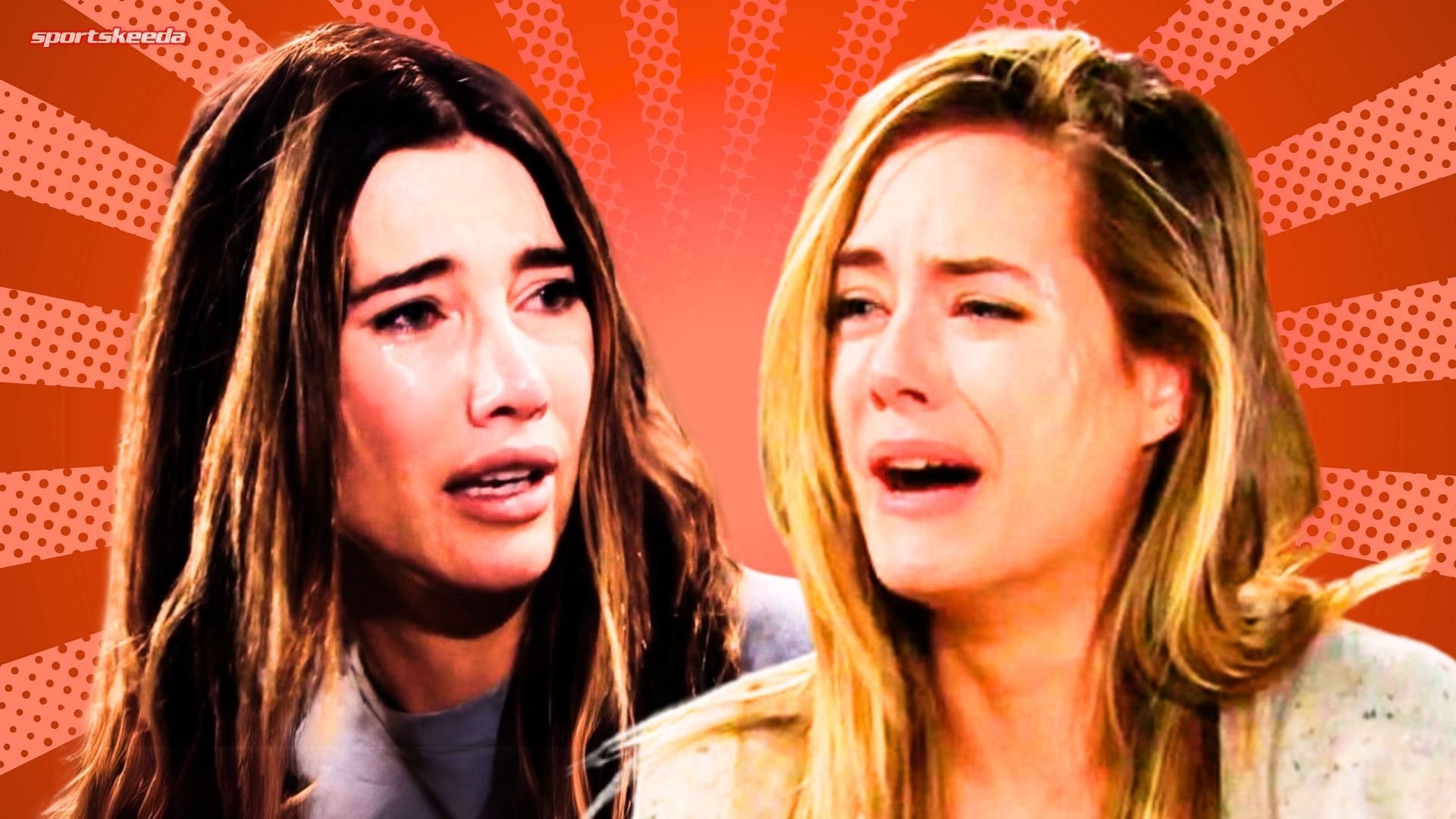 Steffy and Hope come together in their joint grief on B&amp;B (Custom cover edited by Sportskeeda, Original images via CBS/@The Bold and the Beautiful)