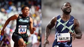 Justin Gatlin makes his feelings known as he compares Quincy Wilson's aura with that of LeBron James