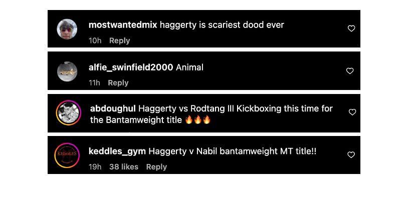Screenshot of comments. [ONE Championship/Instagram]