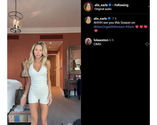 Jaxson Dart's ex Lola Sexton reacts as Braxton Berrios' GF Alix Earle announces DWTS debut [IG/@alix_earle]