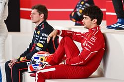 Watch: Charles Leclerc walks up to Max Verstappen to congratulate him on his first kid