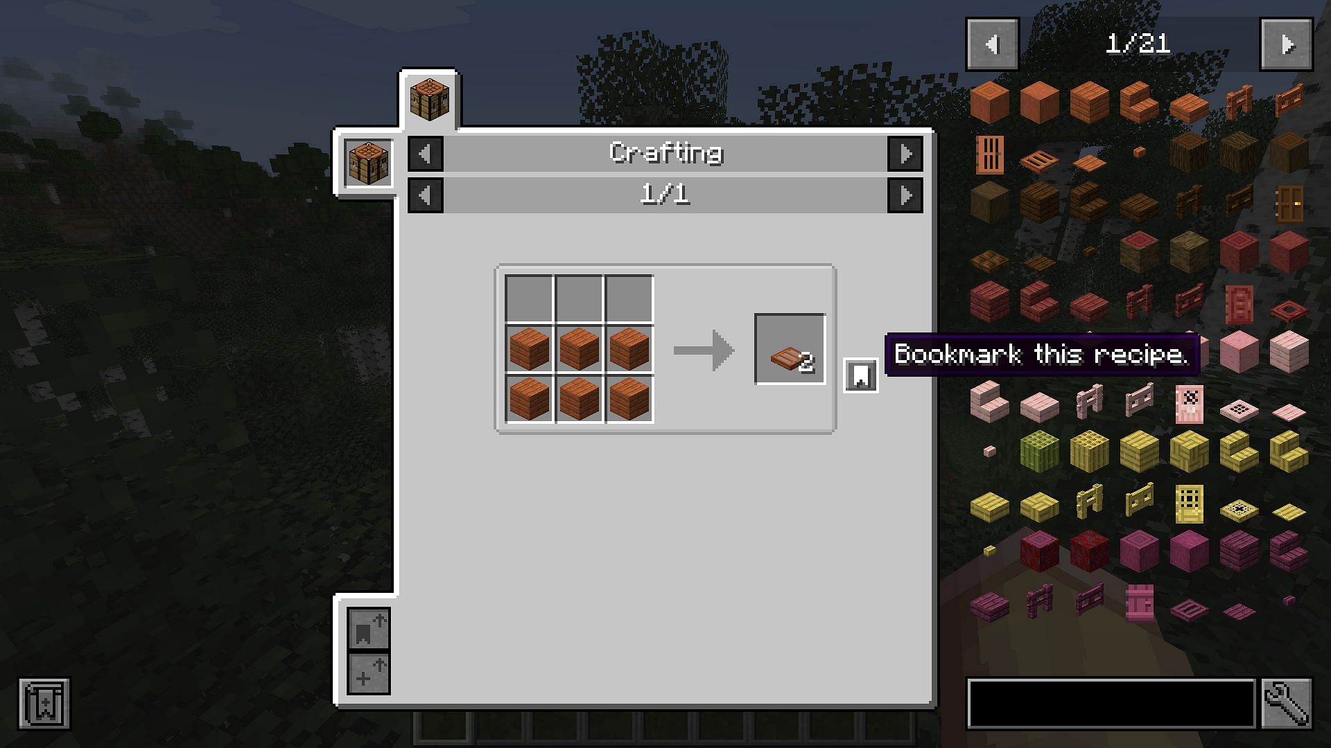 The visual menu and ability to drag recipes to the crafting table make this one of the best Minecraft mods to help save time (Image via Sportskeeda Gaming || Mojang Studios)