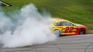 NASCAR Cup Series driver Joey Logano (22) celebrates after winning the Hollywood Casino 400 at Kansas Speedway, October 18th 2020 - Source: Imagn