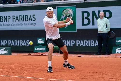 Grigor Dimitrov at the French Open 2025. (Photo: Getty)