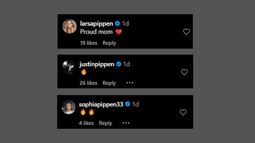 Pippen family members shower love on Scotty Pippen under his IG post. (Credits: @spippenjr/Instagram)