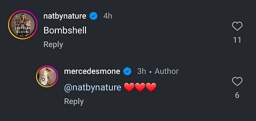 Screengrab of Natalya's comment