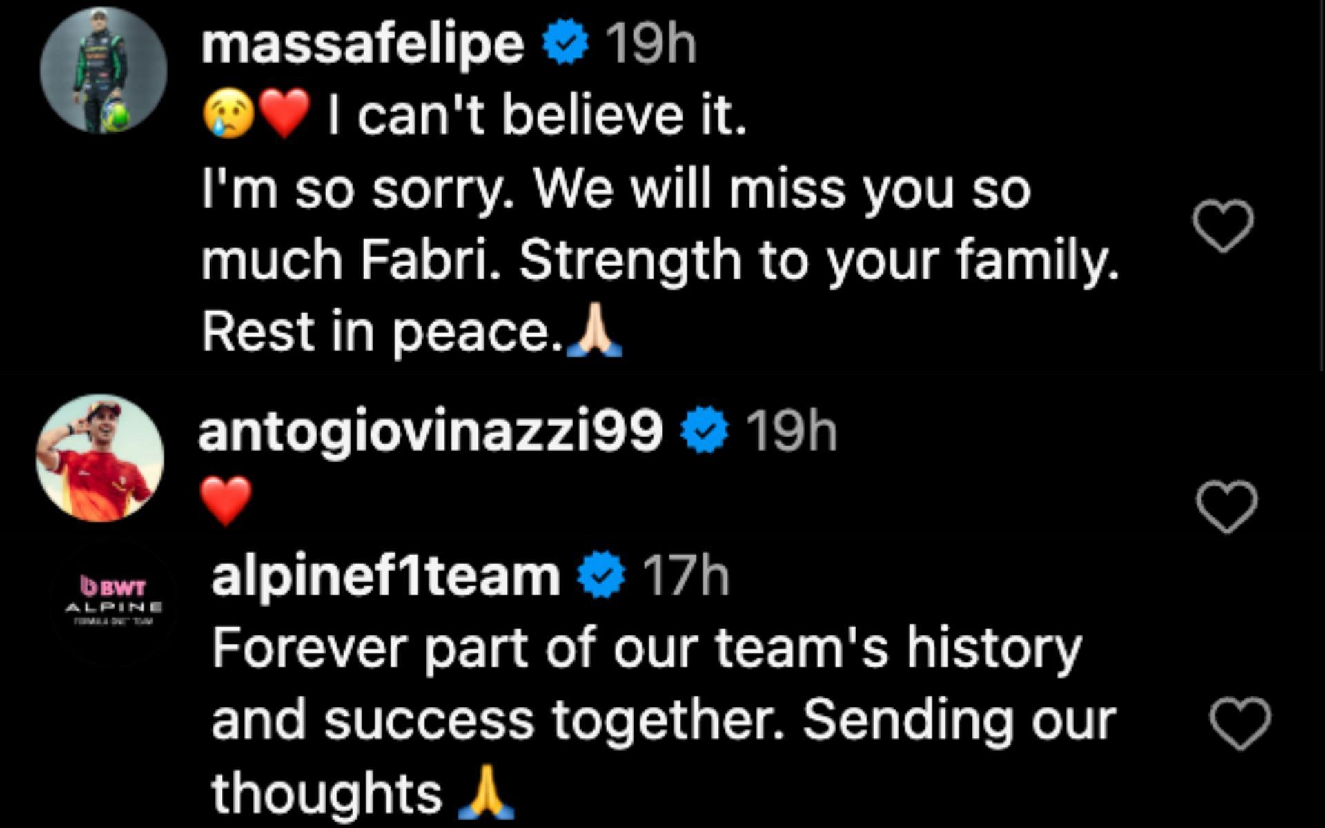 Tributes on Fabrizio Borra&#039;s passing [Image Source: @fernandoalo_oficial/Instagram]