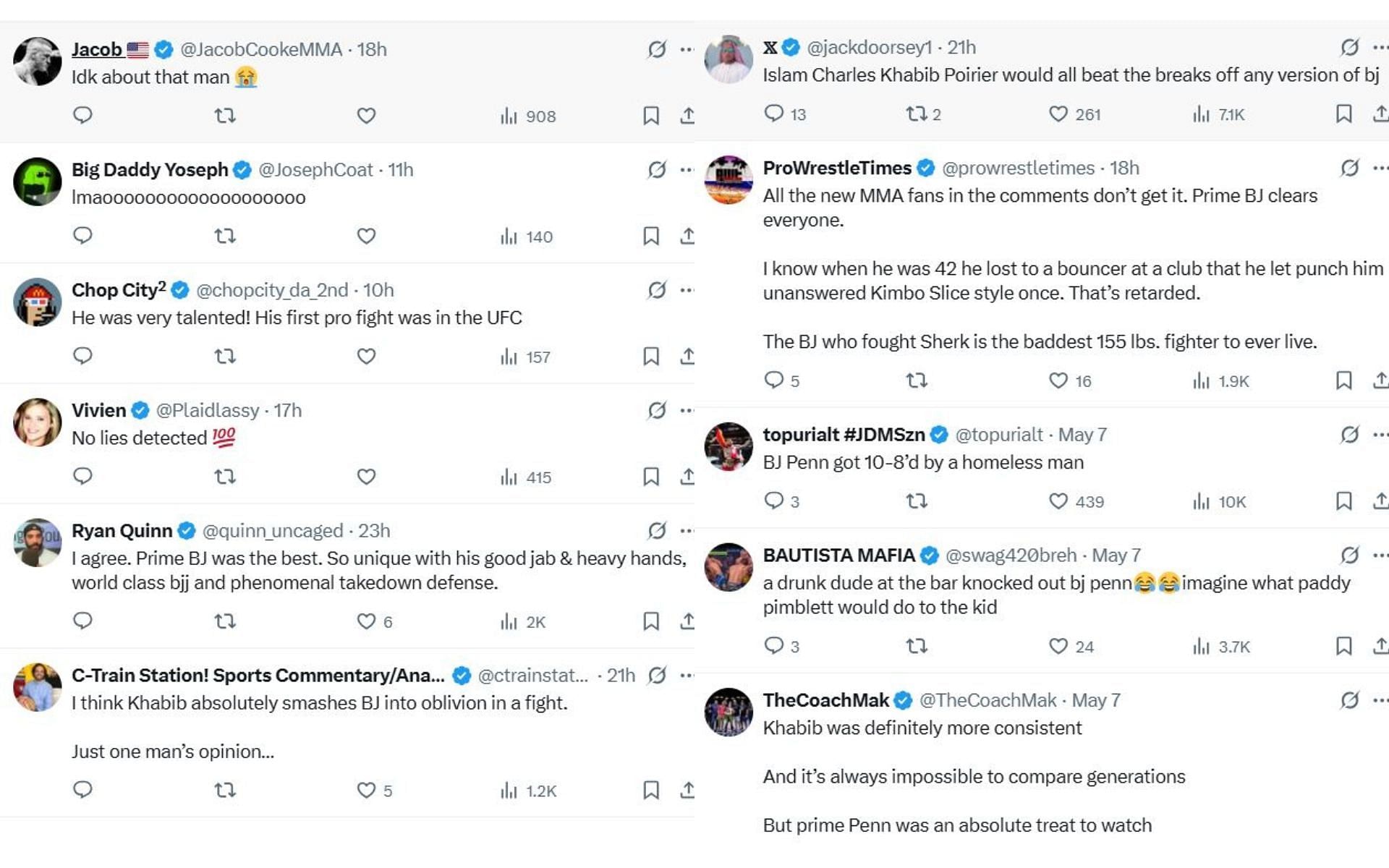 Fan comments [Screenshots courtesy: @RedCorner_MMA on X]