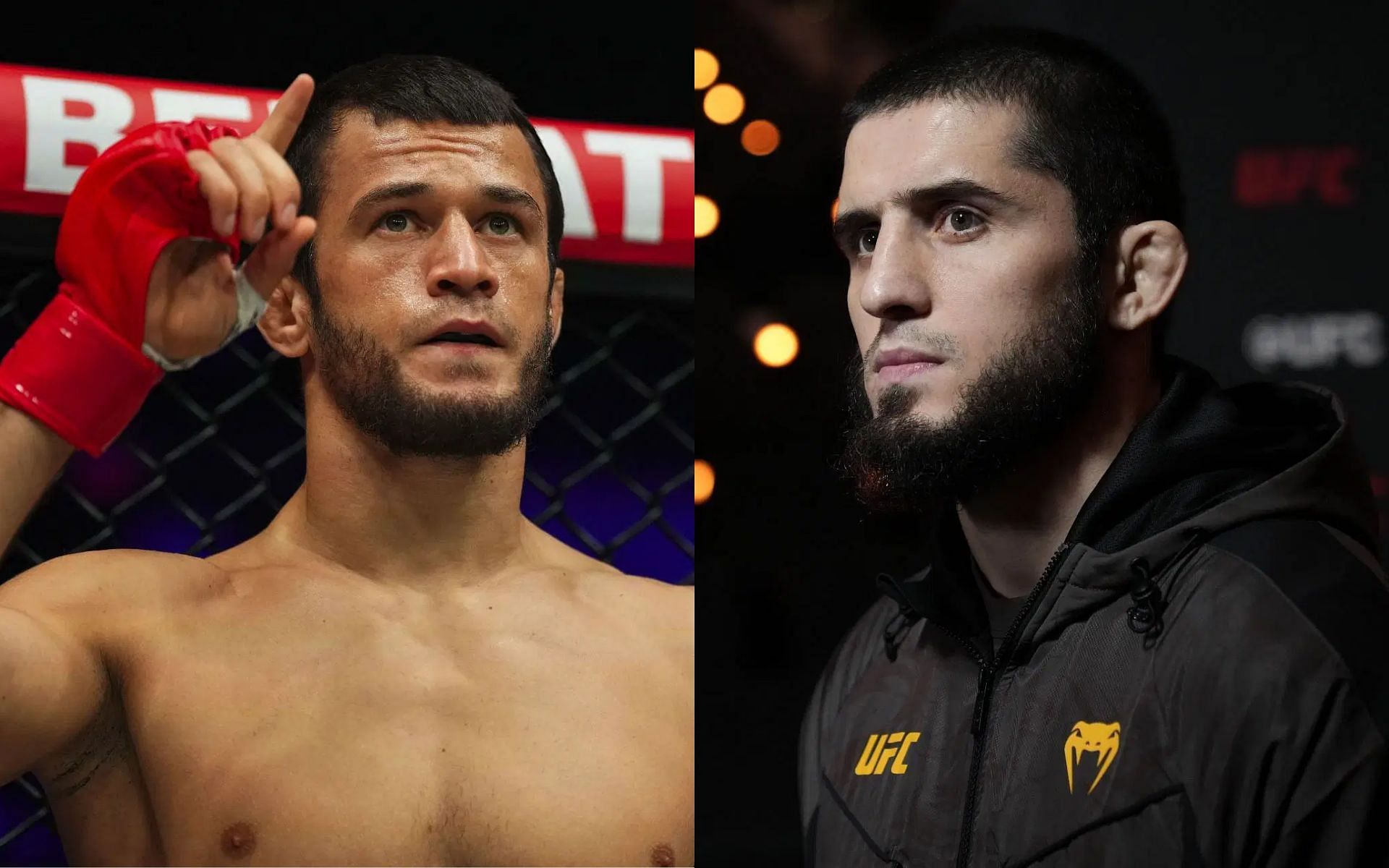 Javier Mendez answers if Usman Nurmagomedov (left) will look to enter UFC now that Islam Makhachev (right) has left the lightweight division [Images courtesy: Getty Images]