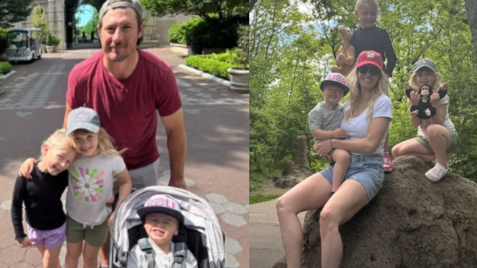 J.T. Miller enjoys family day out with his wife Natalie and three kids in NYC zoo
