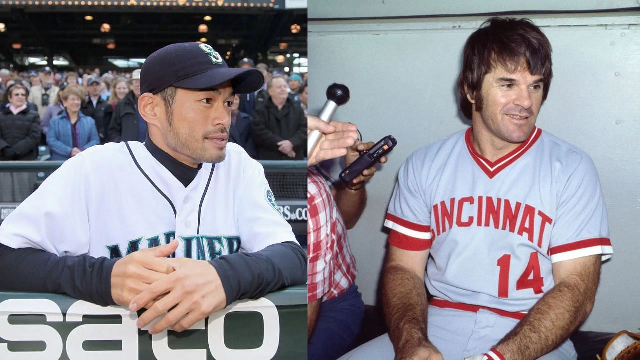 Ichiro Suzuki and Pete Rose (Getty)