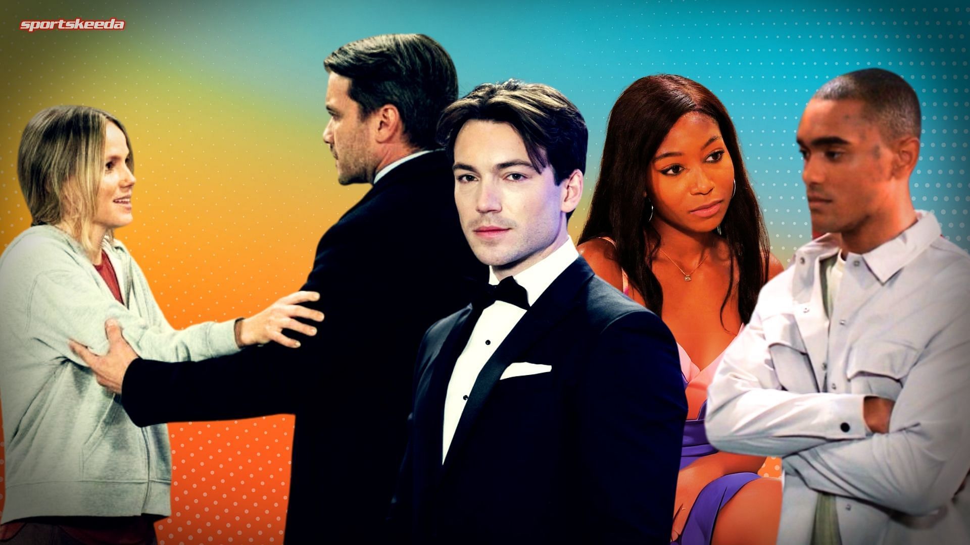 From left, Lulu, Dante, Michael, Trina and Kai on General Hospital (Custom edit by Sportskeeda. Original images via ABC/@General Hospital)
