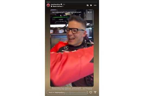 Lewis Hamilton appreciates Kimi Antonelli after his maiden pole position (@lewishamilton on Instagram)