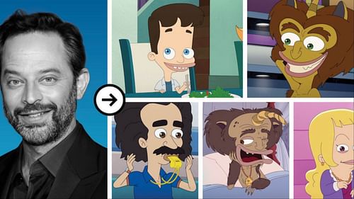 Nick Kroll as Nick Birch, Maury, Rick, Coach Steve, and Lola Skumpy in Big mouth season 8 (Image via Netflix Tudum)