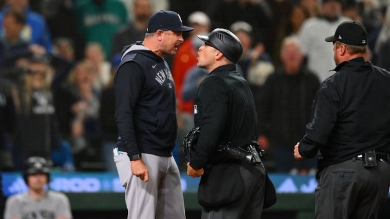 Aaron Boone&#039;s ejection [Source: MLB Imagn]