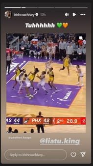 Niele Ivey reacts to Liatu King scoring first WNBA points on IG story. Image via @irishcoachivey