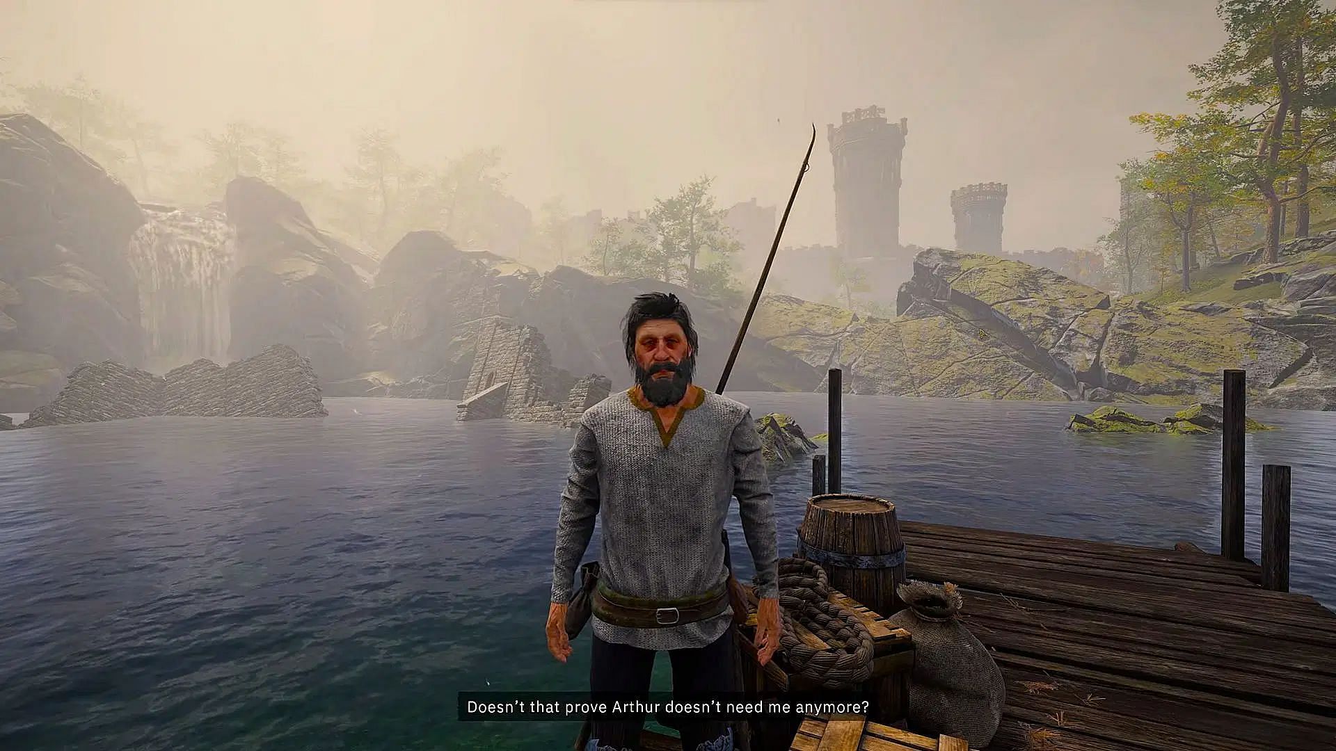 Human Arthur near the Seashore in Tainted Grail The Fall of Avalon (Image via Awaken Realms)