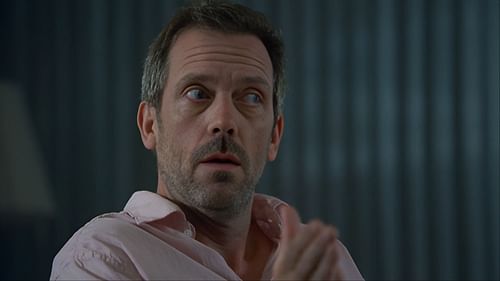 Even in quiet moments, House’s guarded expressions reveal the toll of emotional isolation masked by clinical genius. (Image via Amazon Prime)