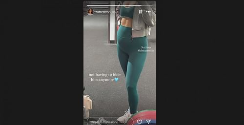 Puka Nacua's GF Hallie Aiono shows off baby bump in gym wear/@hallieaiono