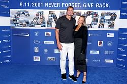 Rob Gronkowski' GF Camille Kostek turn heads in classy outfit with Patriots legend at wild WrestleMania bash
