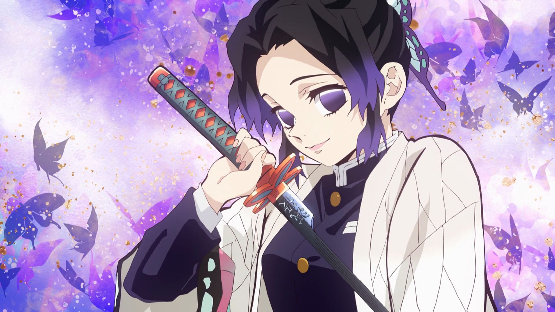 Shinobu Kocho, the Insect Hashira in Demon Slayer (Image via Ufotable)