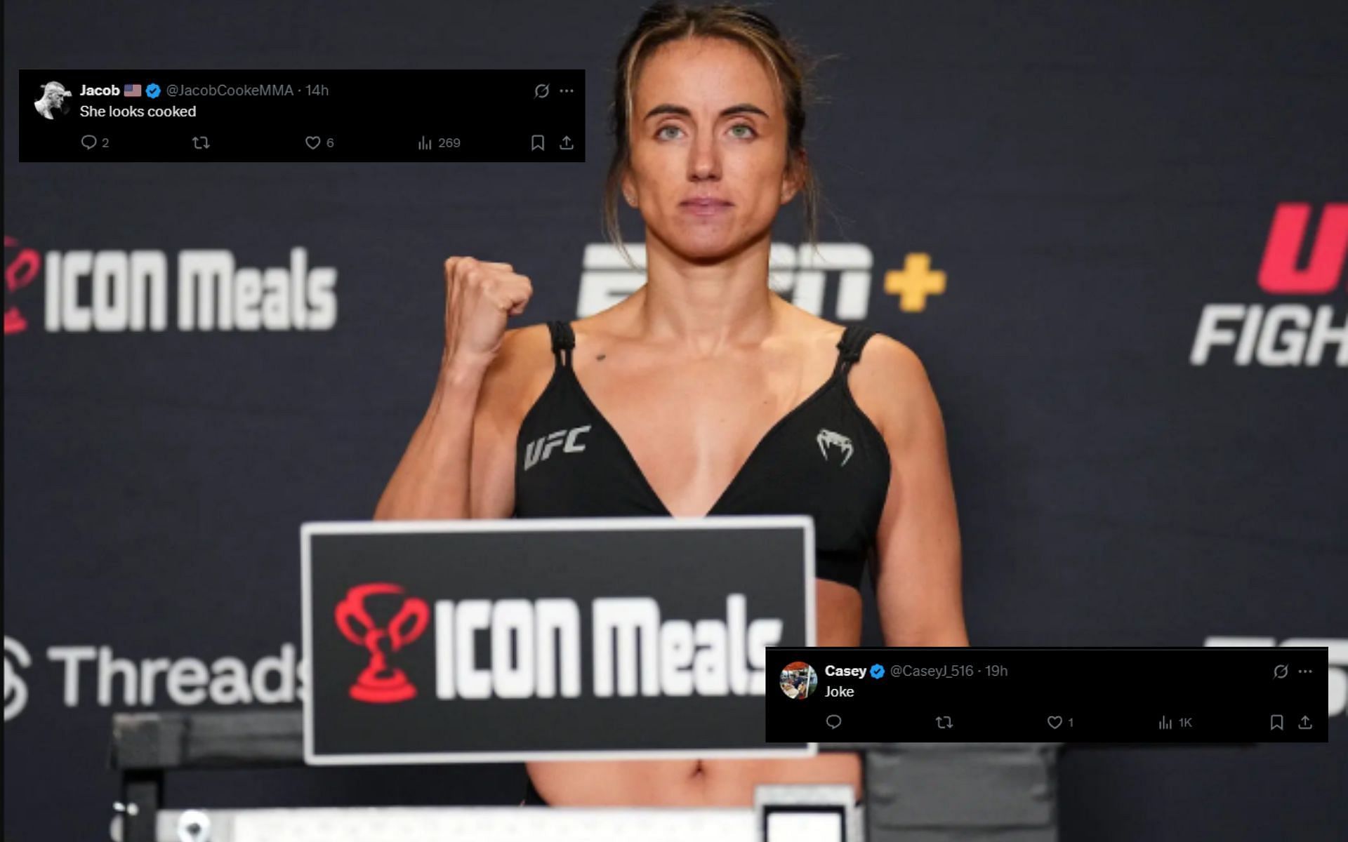 Fans react as Maycee Barber misses weight for UFC Vegas 107 and refuses further cut, call her performance concerning [Image courtesy: Getty Images]