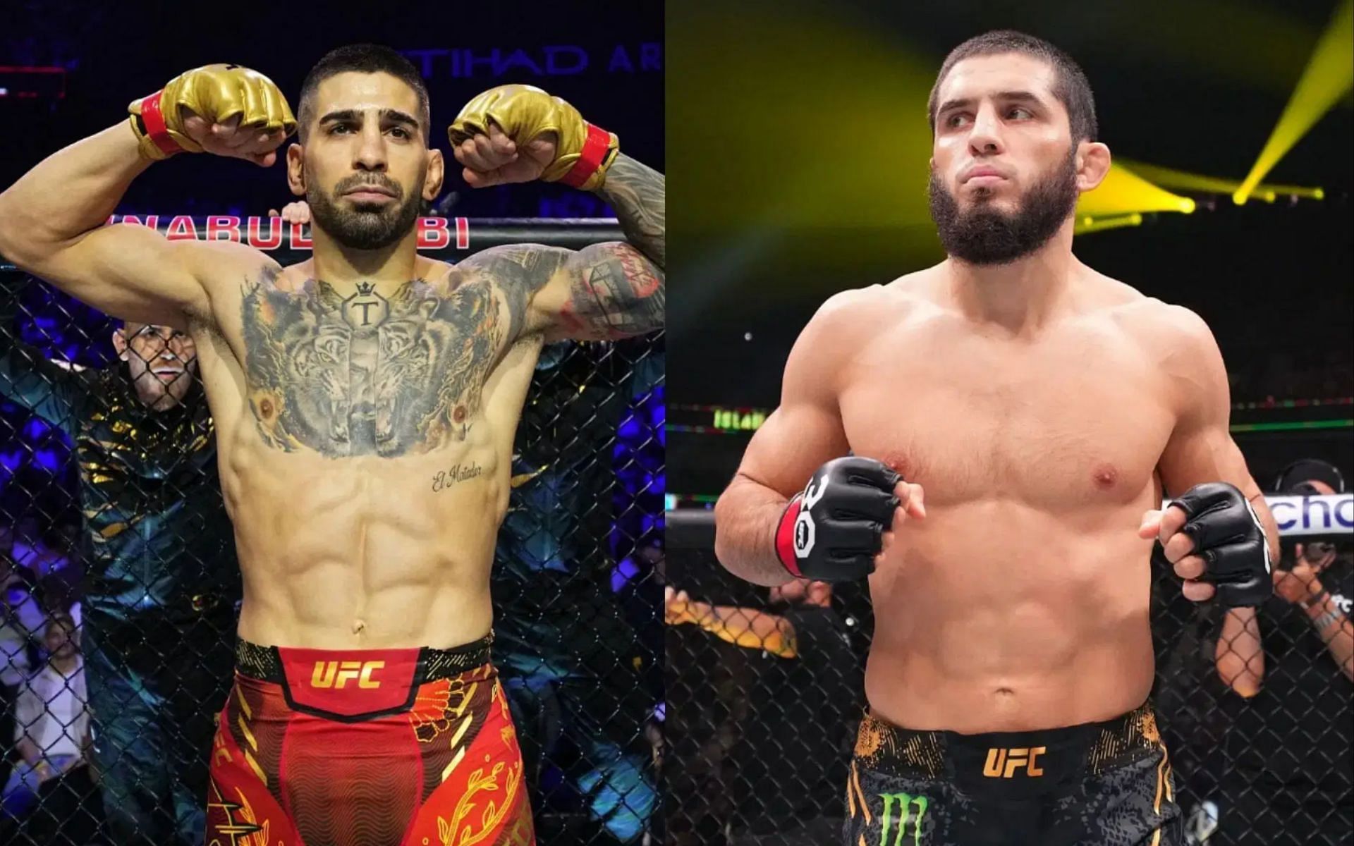 Analyzing whether Islam Makhachev is ducking Ilia Topuria. [Images courtesy: Getty]