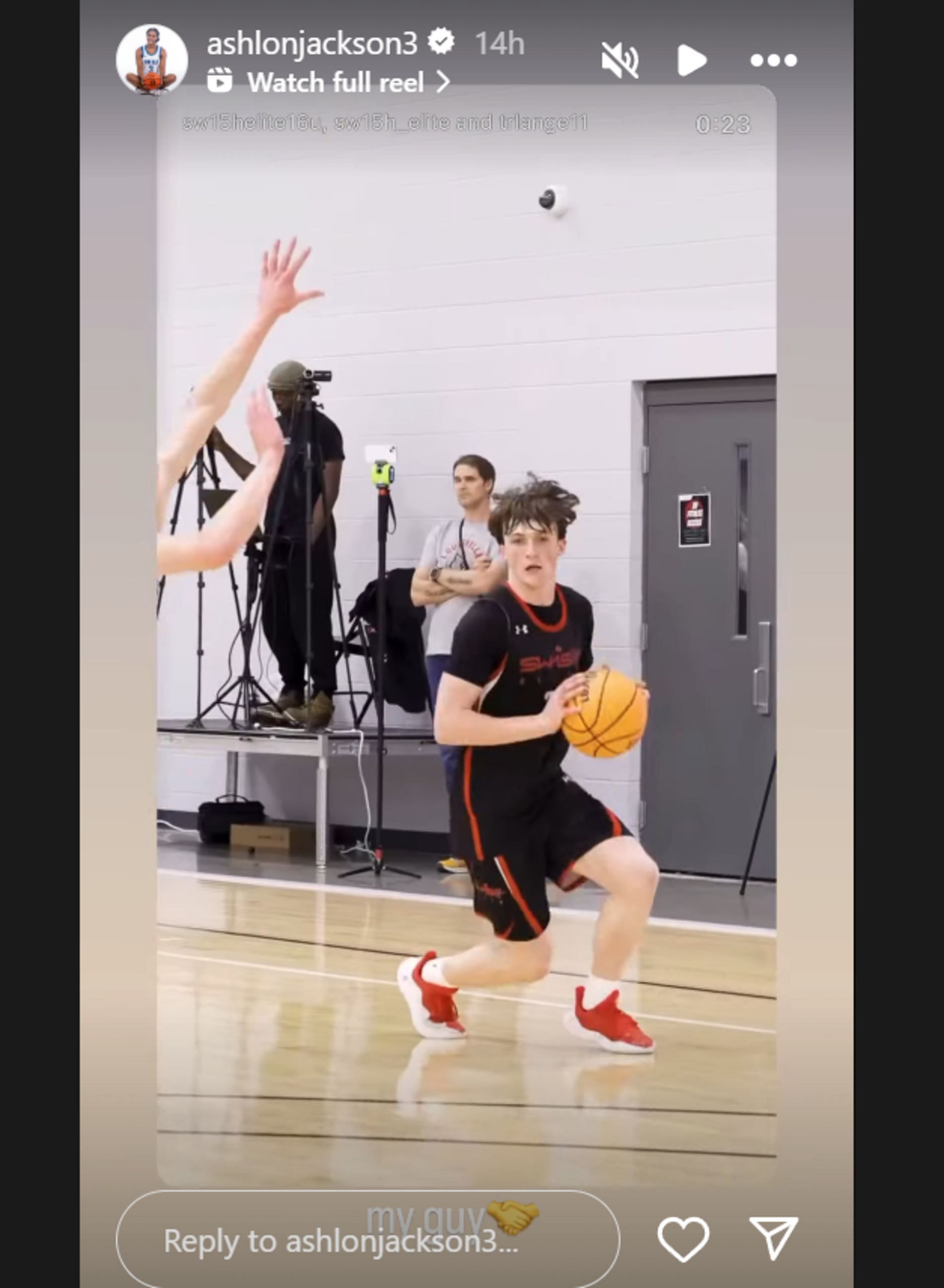 Duke Blue Devils star Ashlon Jackson shares video of Ty Lange&#039;s Under Armour Next highlights. (source: IG/ ashlonjackson3)