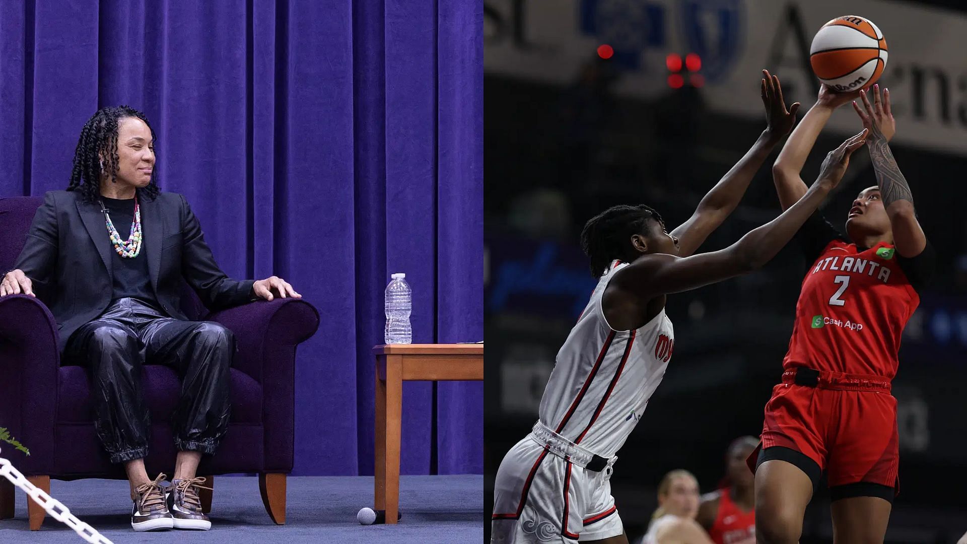 Dawn Staley and Te-Hina Paopao. - Source: Geoff Burke, Imagn
