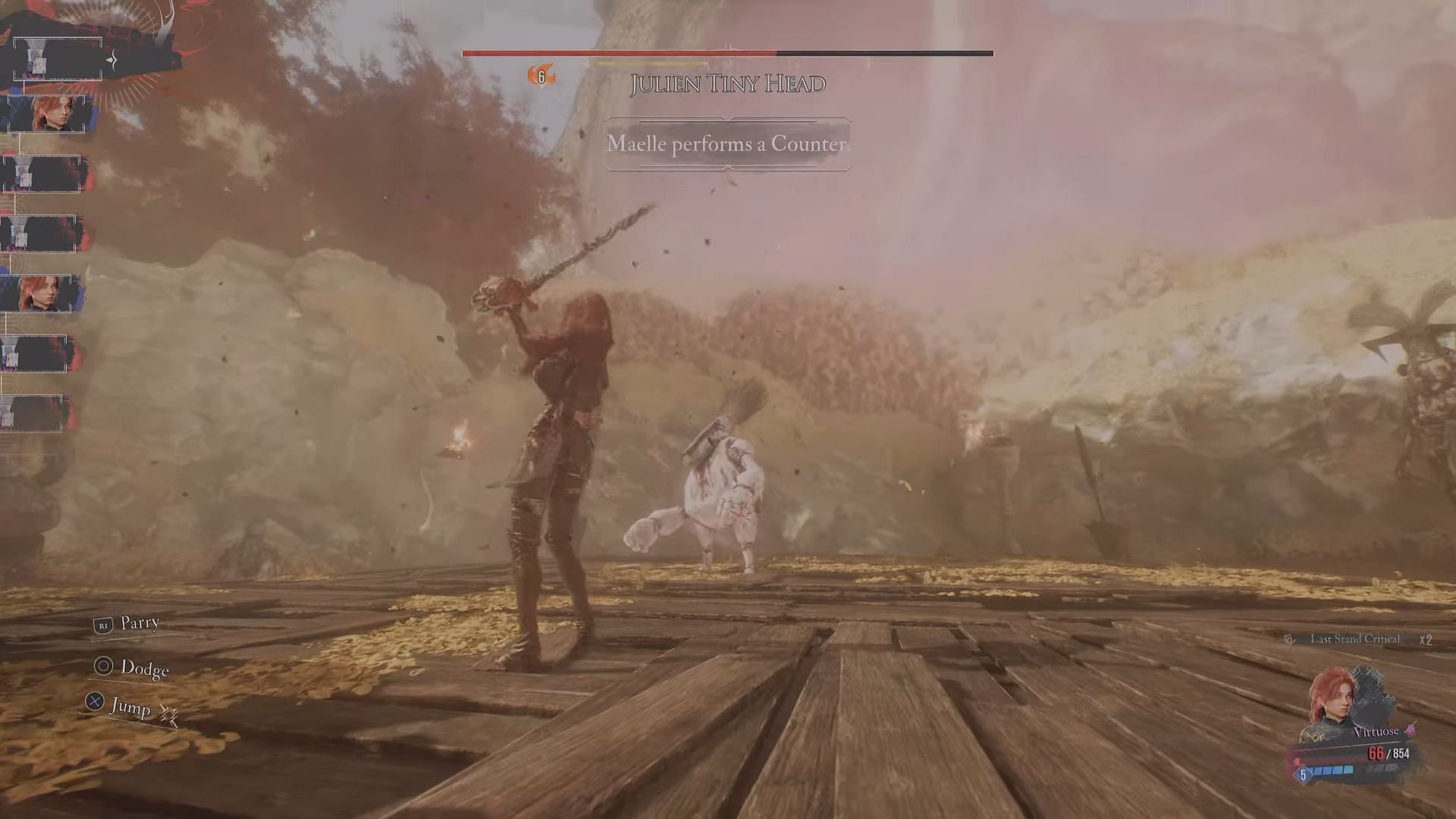 A guide to defeat Julien Tiny Head in Clair Obscur Expedition 33 (Image via Kepler Interactive / YouTuber@Speartail.Gaming)