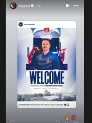 Koa Peat reacts to former Texas assistant coach Brandon Chappell heading to Arizona (source: IG/ koapeat)