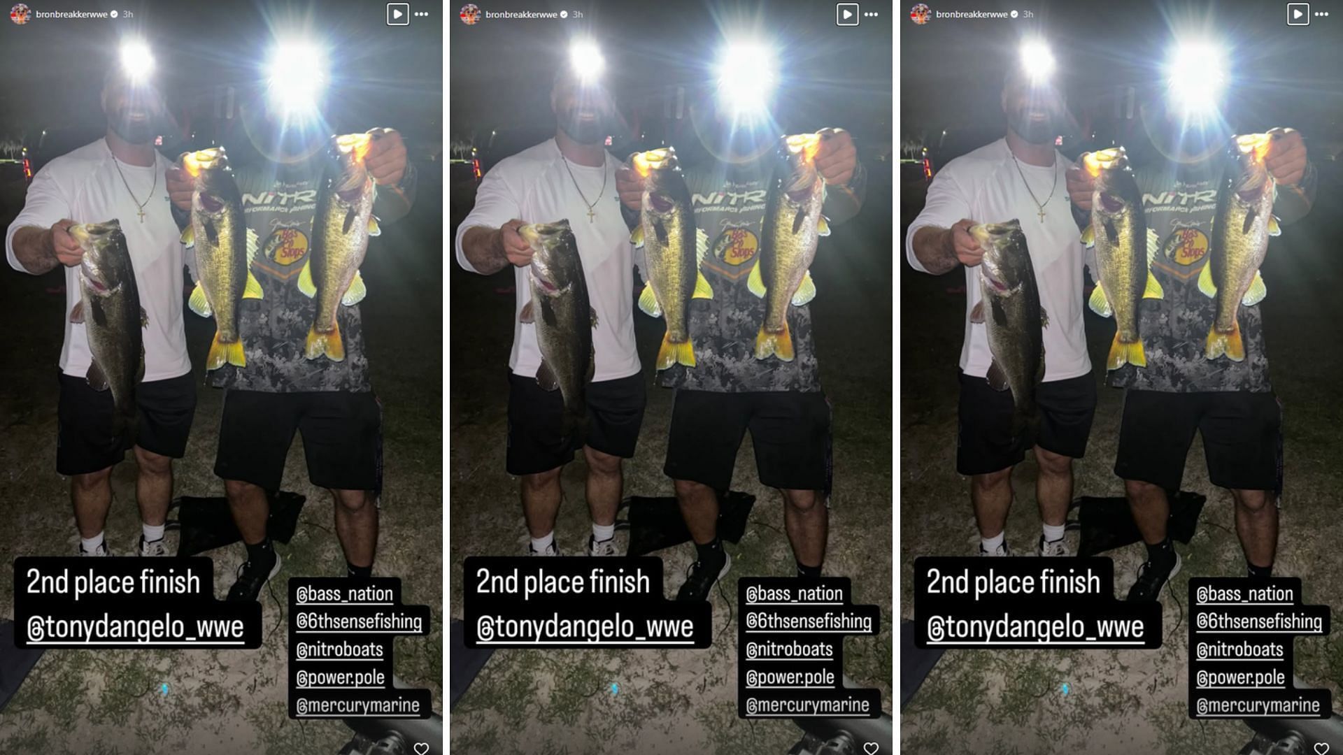 Bron Breakker and Tony D&#039;Angelo on their fishing trip [Image credits: Breakker&#039;s Instagram]