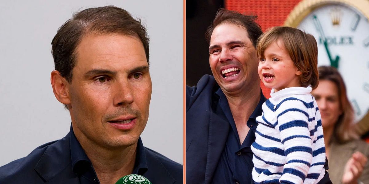 Rafael Nadal (left), Rafael Nadal and Rafael Junior (right), Sources: Getty