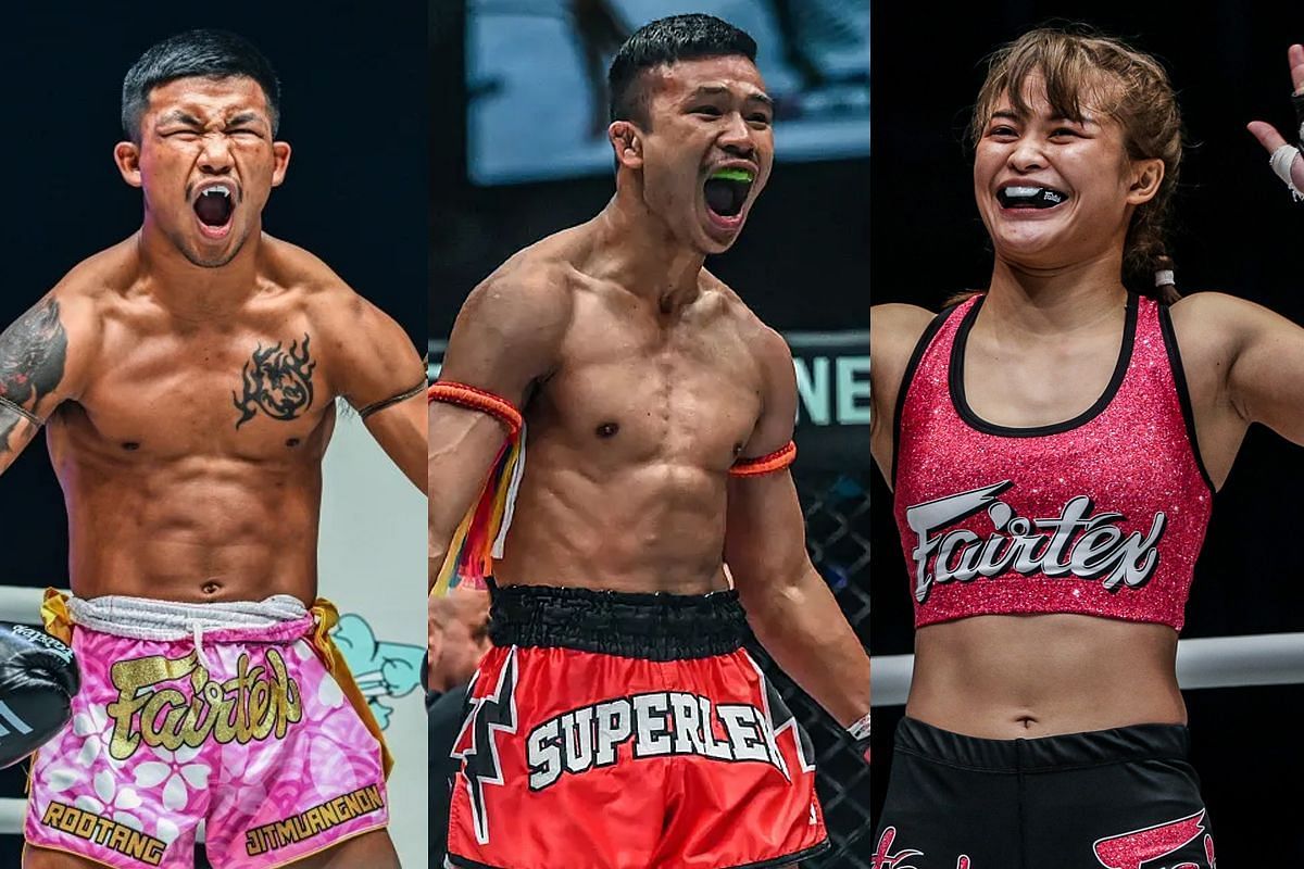 From L-R: Rodtang, Superlek, Stamp. [Photos via: ONE Championship]