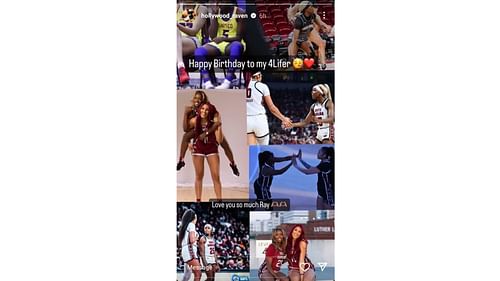 Raven Johnson celebrated Kamilla Cardoso's birthday, sharing a collage of photos of them together on her Instagram story. Source: Instagram/@hollywood_raven