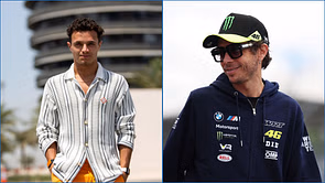 Pictures: Lando Norris seen with his childhood hero Valentino Rossi