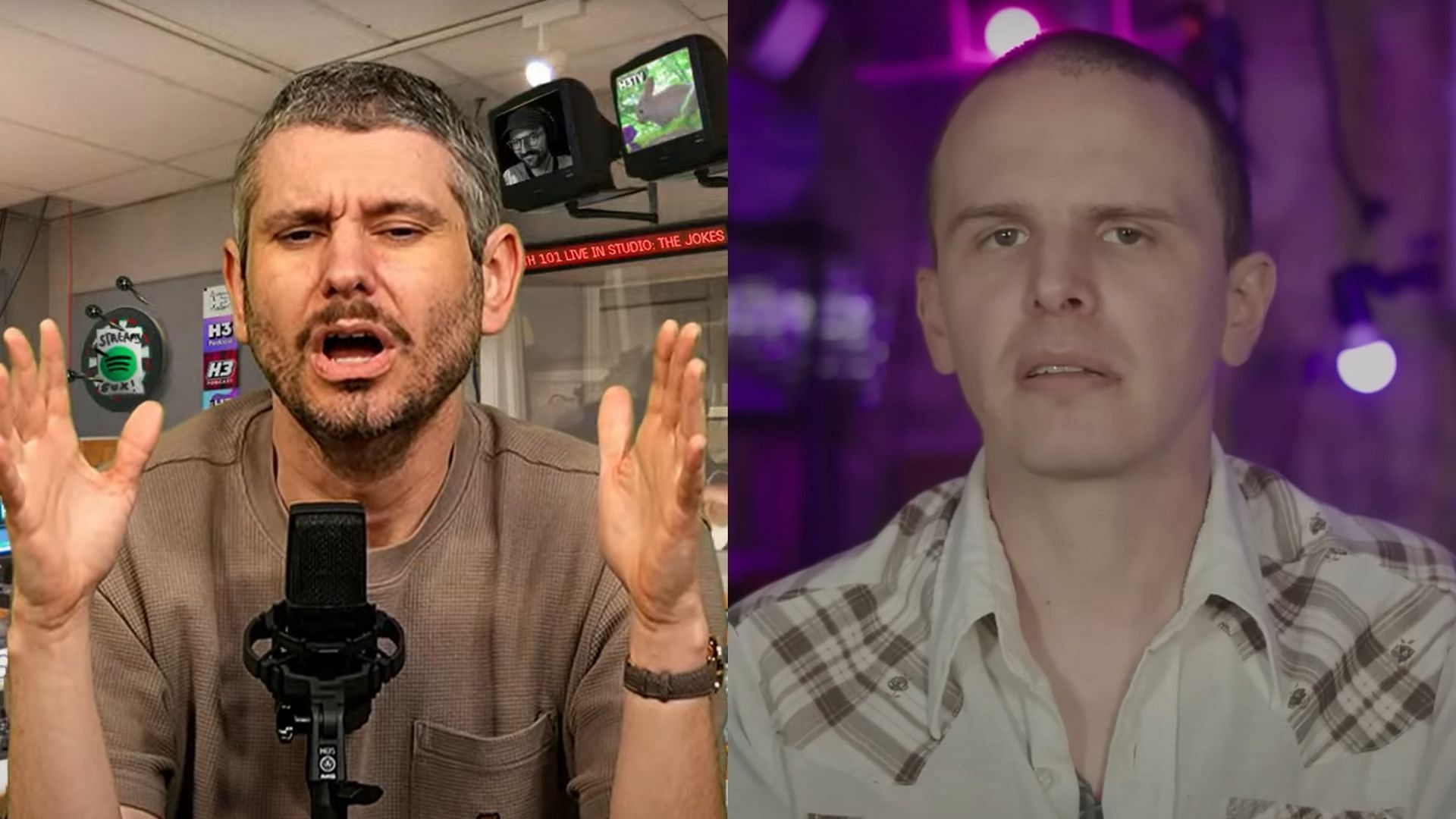 Ethan Klein claims that Creator Clash is finding selling tickets difficult (Images via H3 Podcast, iDubbbzTV/YouTube)  