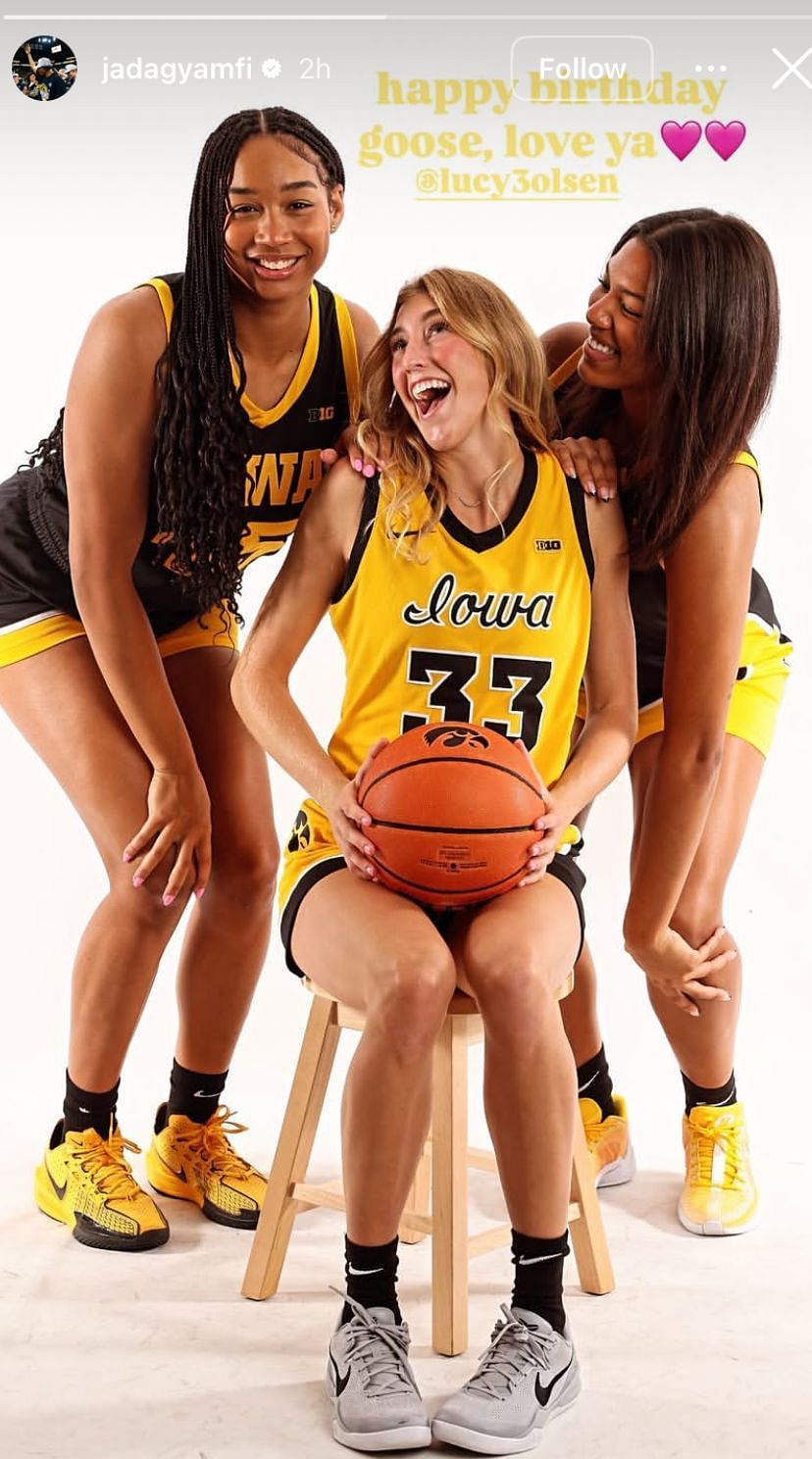 Iowa&rsquo;s Jada Gyamfi sends sweet wishes to &ldquo;goose&rdquo; Lucy Olsen on her special day - Image source: Instagram/jadagyamfi