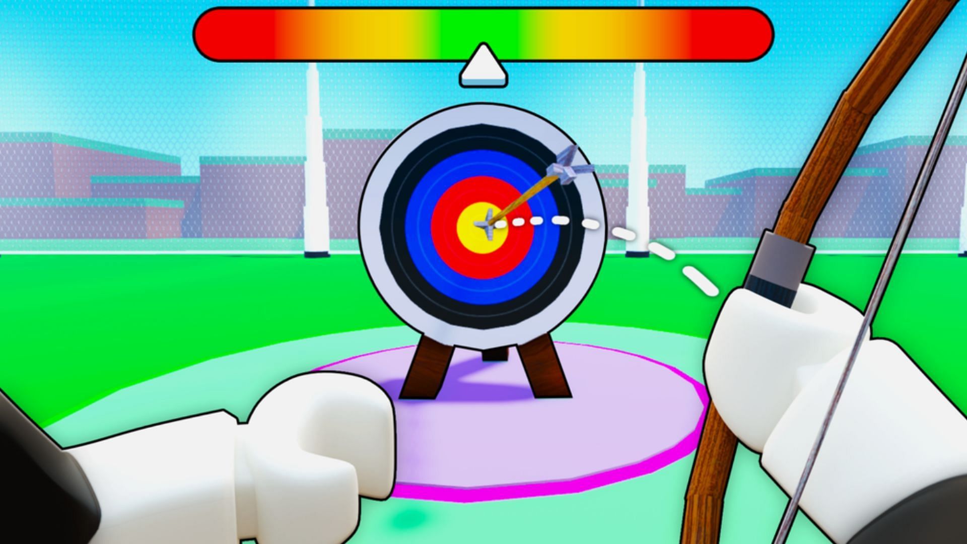 Build your archery range and serve customers to get money (Image via Roblox)