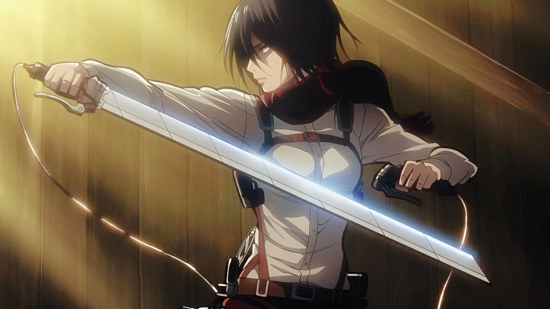 Still of Mikasa (Image via Wit Studio)