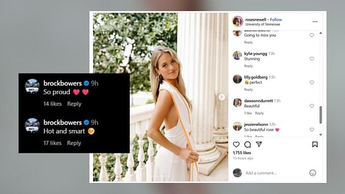 Brock Bowers sends 5-word message to GF Cameron on her graduation (image credit: instagram/rosenewell)