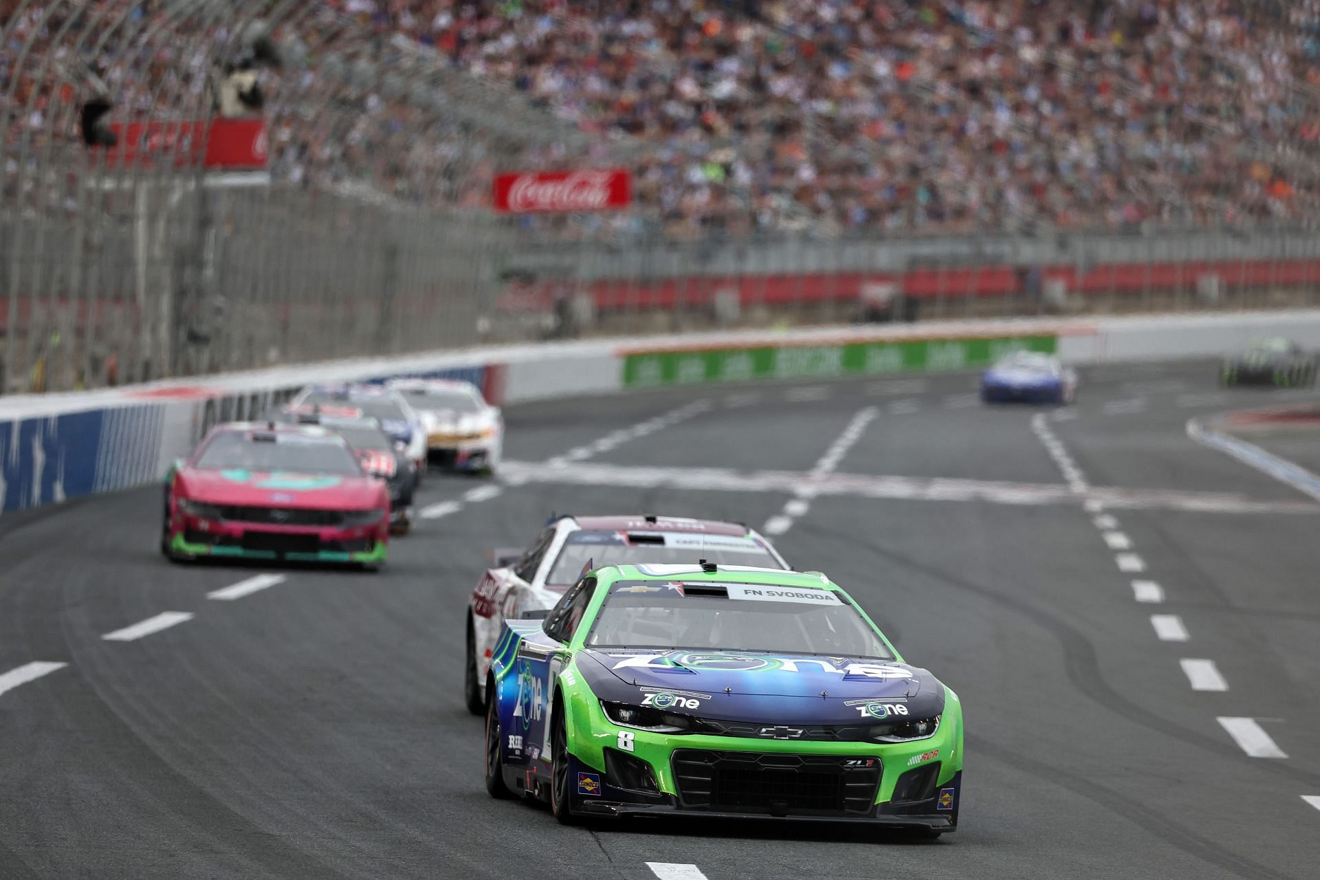 Kyle Busch (#8 zone Chevrolet) during the NASCAR Cup Series Coca-Cola 600 at Charlotte. Source: Getty